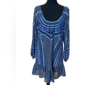 New ~ PARKER ~ Chiffon Embellished Cold Shoulder Mini Dress XS Fall LUX